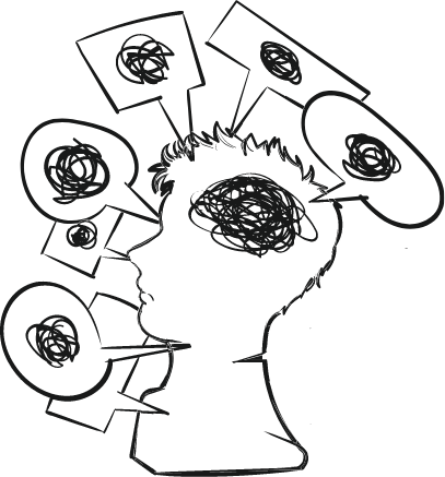 Head thoughts doodle