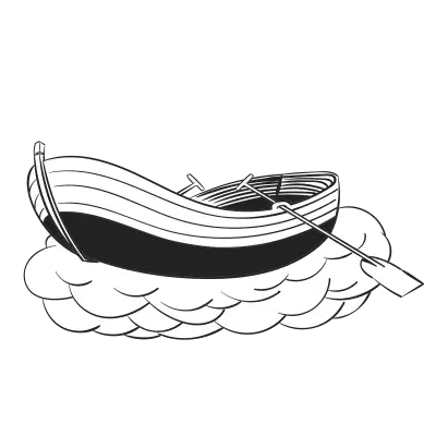 Doodles 0012 rowboat clouds